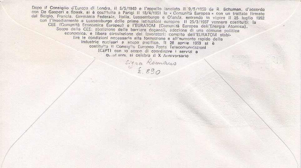 IT1109 - 28/04/1969 - 2v - Europa CEPT- 14 emissione - Colonnato formato dalle parole 