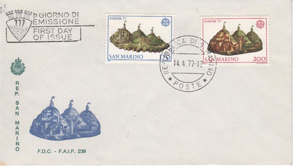 RSM 1977 - 978 S190 Serie cpl. 2 val. - Europa Unita CEPT - Colli di San Marino