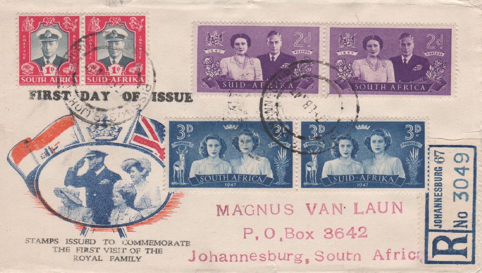 ZA 1947 - 103-105 A44 - Cpl. Series 3 val. - Visit of the British Royal Family