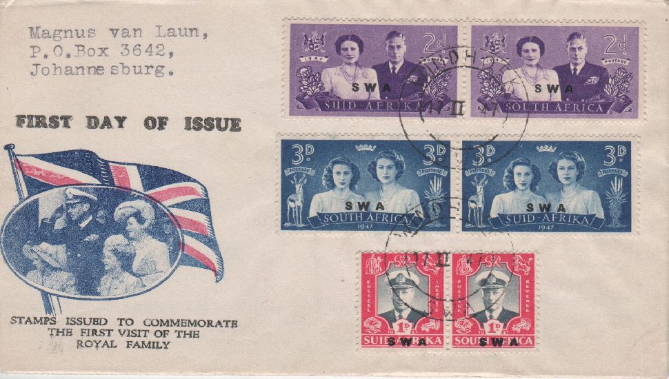 ZA 1947 - 103-105 A44 - Cpl. Series 3 val. - Visit of the British Royal Family
