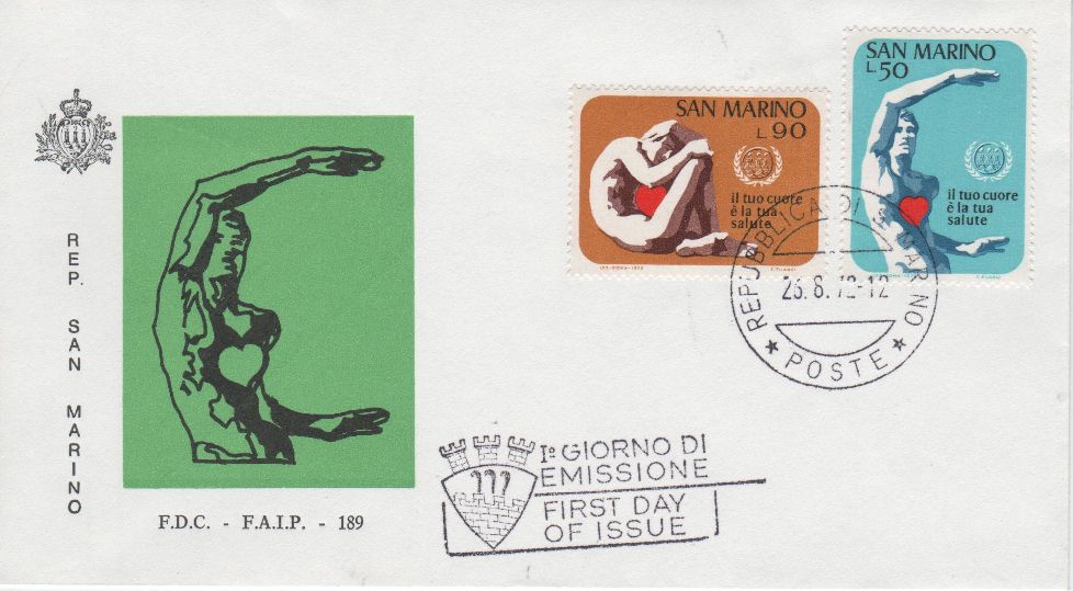 RSM 1972 - 865 S164 Serie cpl. 2 val. - Prevenzione delle malattie cardiache