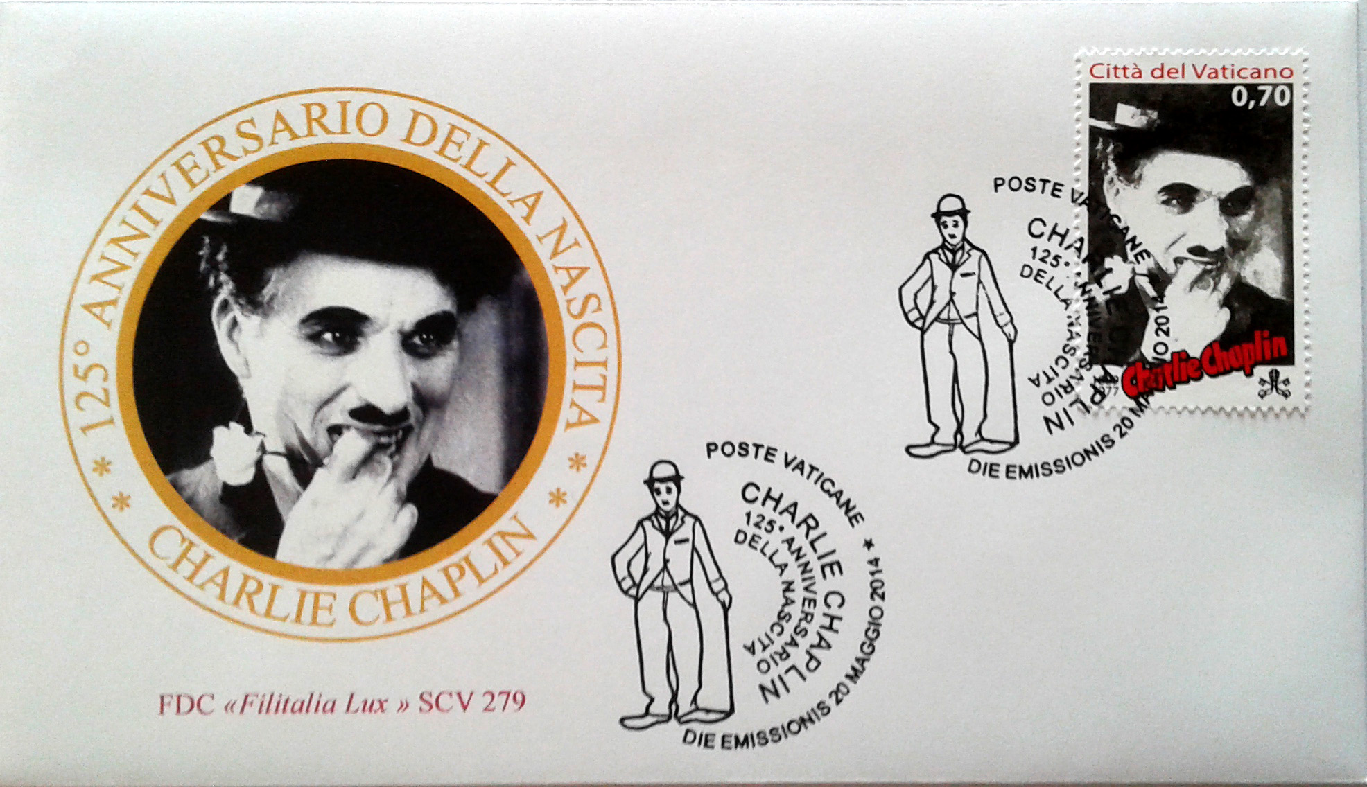 SCV1676 - 20/05/2014 - 1v - MF6x - 125 anniversario della nascita di Charlie Chaplin