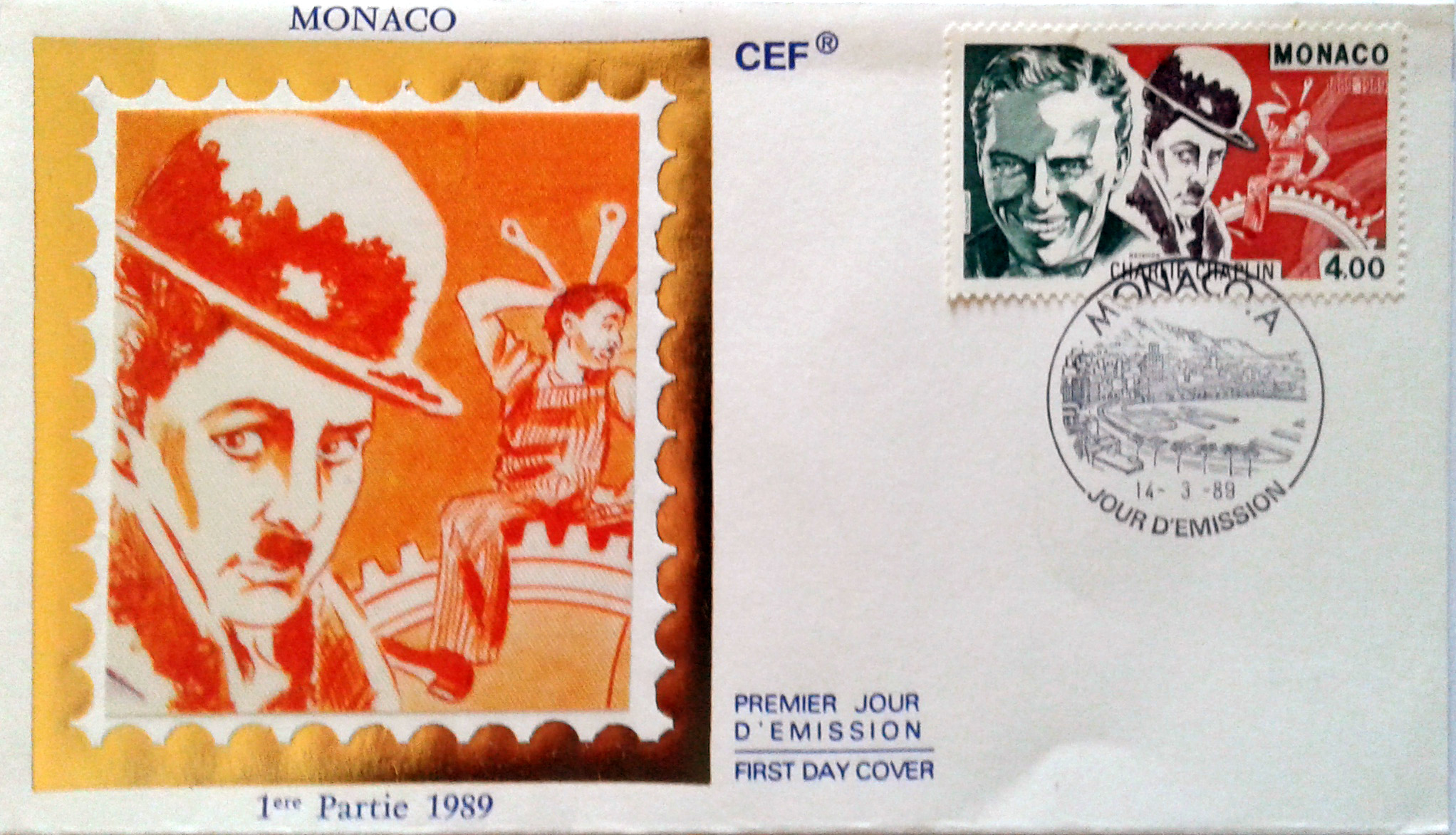MC 1989 - 1678 Serie A532 cpl. 2 val. - Teatro e Cinema - Jean Cocteau - Charlie Chaplin - 14/04/1989