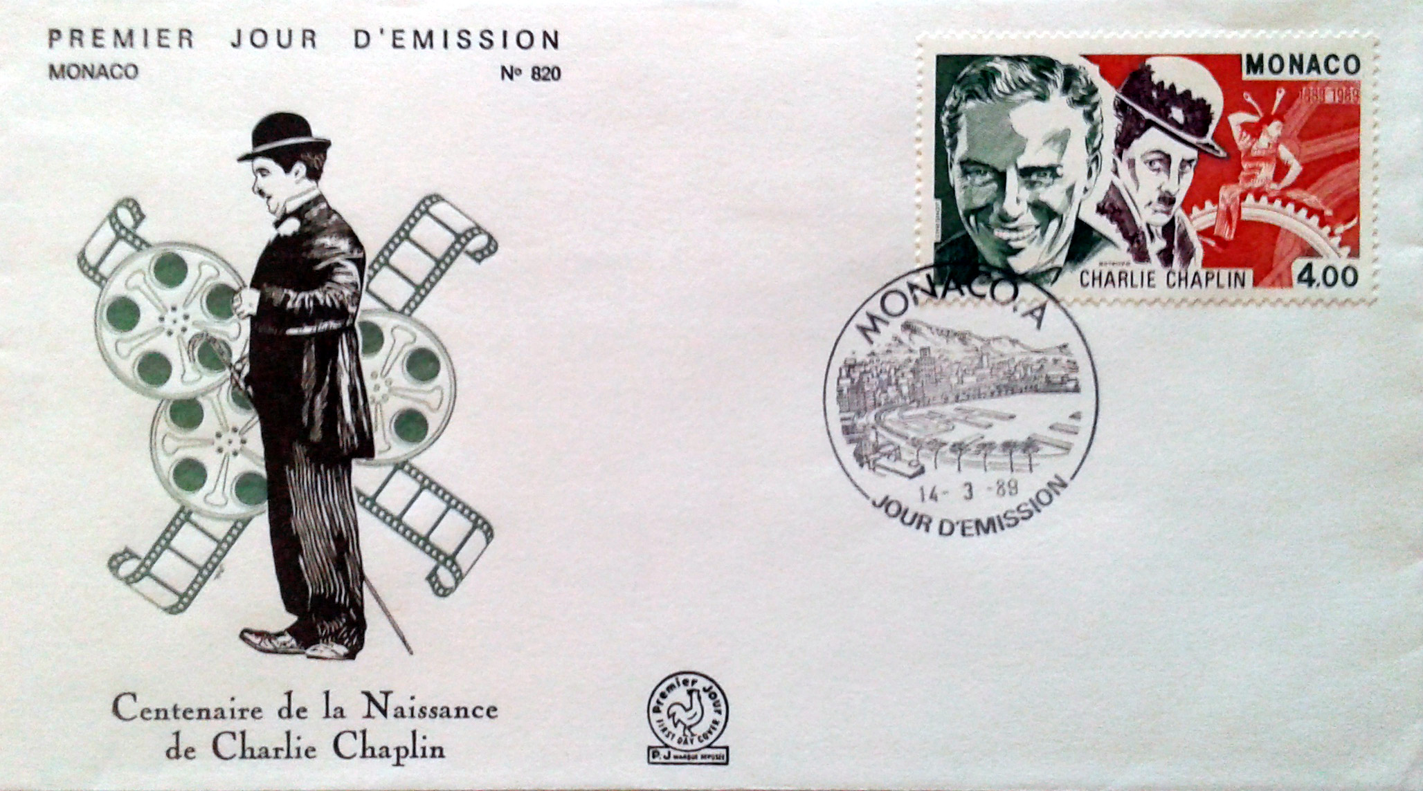 MC 1989 - 1678 Serie A532 cpl. 2 val. - Teatro e Cinema - Jean Cocteau - Charlie Chaplin - 14/04/1989