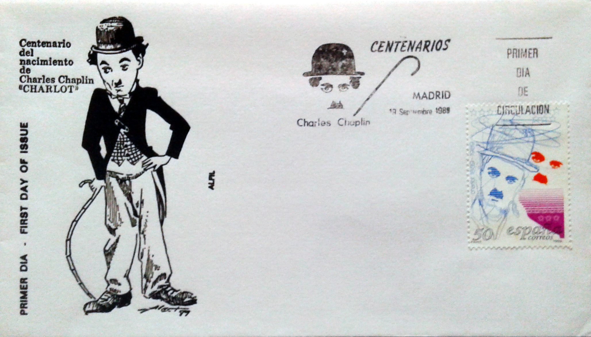ES2607 Serie A790 - Charlie Chaplin - 19/09/1989