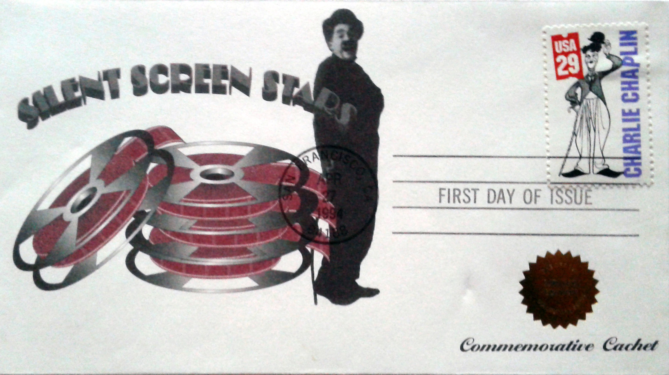 US 1994 - 2819 S. cpl. 10v - Silent Screen Stars - 04/27/1994