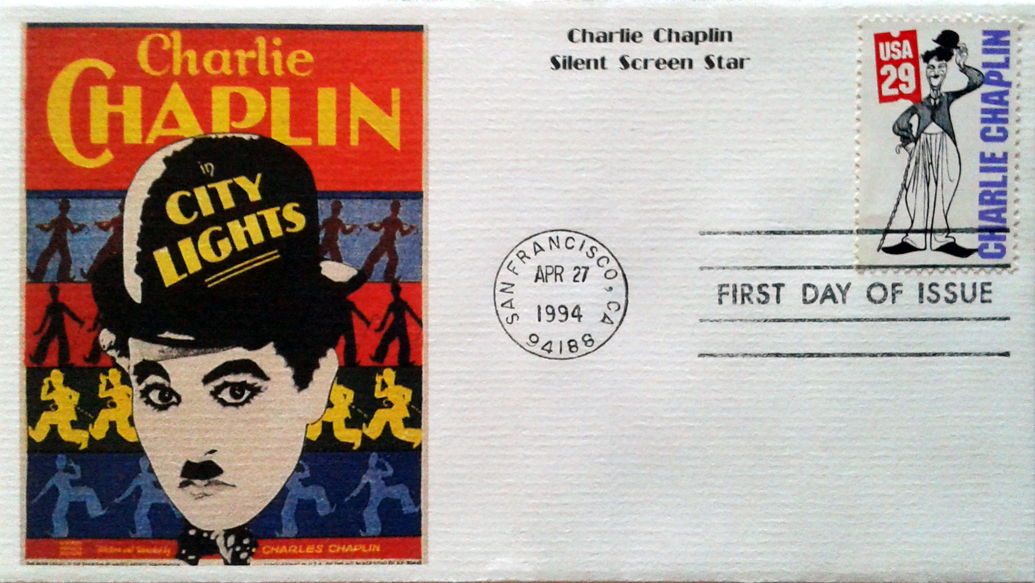 US 1994 - 2819 S. cpl. 10v - Silent Screen Stars - 04/27/1994
