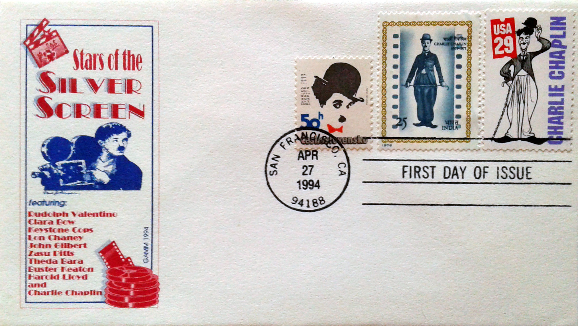 US 1994 - 2819 S. cpl. 10v - Silent Screen Stars - 04/27/1994