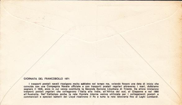 IT1163 - 05/12/1971 - 1v - 13 Giornata del francobollo - Nave postale  25