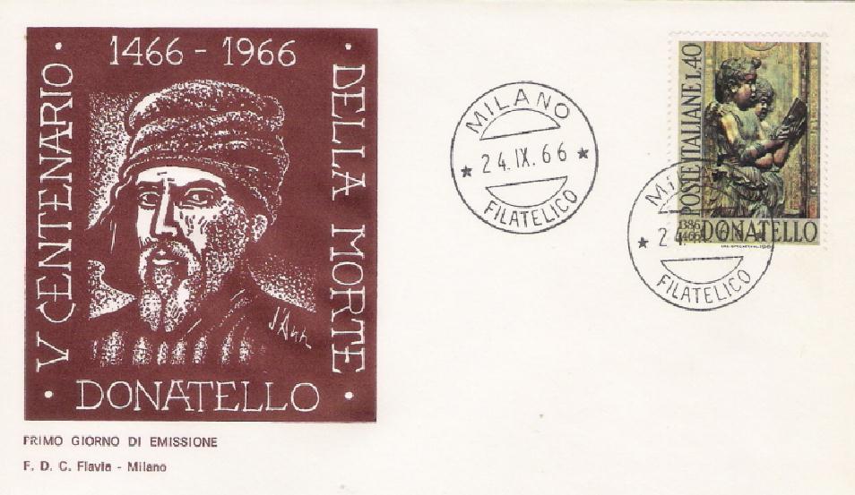 IT1028 - 24/09/1966 - 1v - 5 Centenario della morte di Donatello 40 