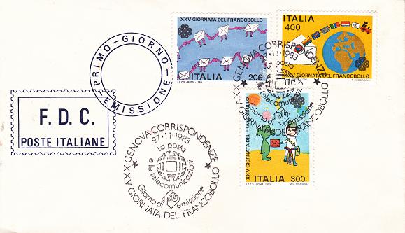 IT1667 - 27/11/1983 - 3v - 25 giornata del francobollo