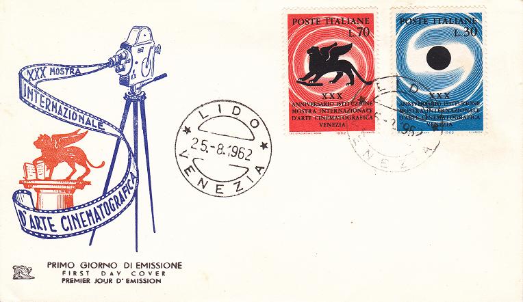 IT0942 - 25/08/1962 - 2v - 30 anniversario della mostra internazionale dArte Cinematografica di Venezia