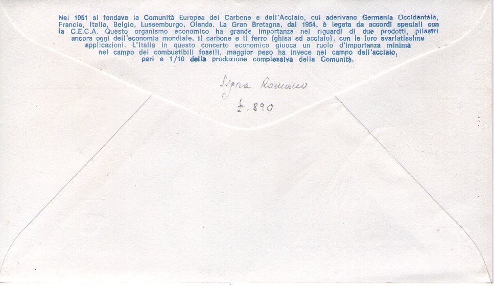 IT1145 - 28/04/1971 - 2v - Ventennale della C.E.C.A. Comunit Europea Carbone Acciaio