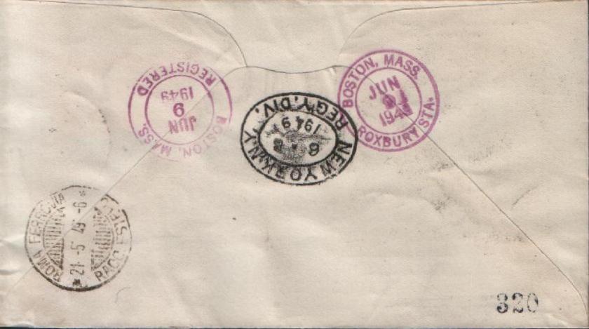 IT0600 - 18/05/1949 - 1v - Centenario della repubblica romana - Villa del Vascello 100 .
