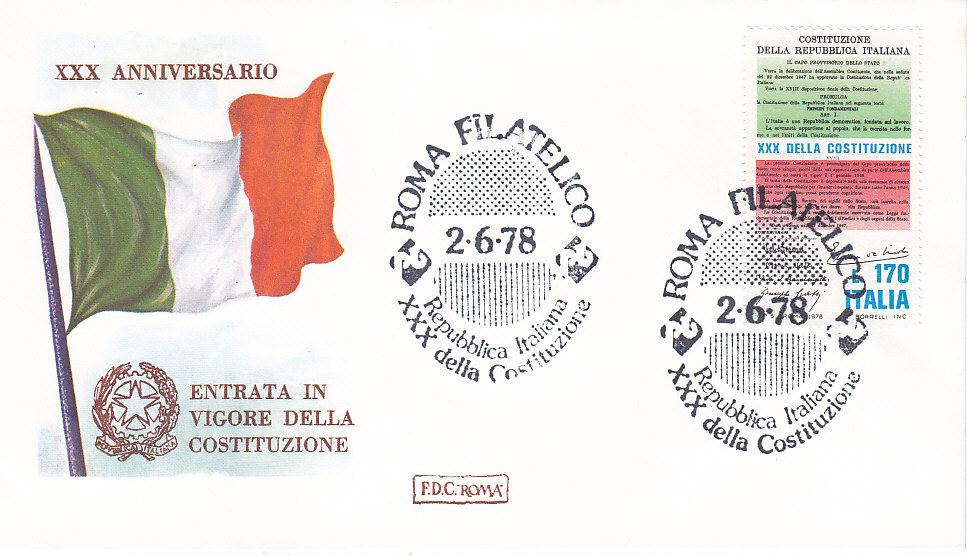 IT1422 - 02/06/1978 - 1v - 30 anniversario della costituzione della repubblica 170 