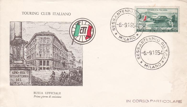IT0743 - 06/09/1954 - 1v - 60 anniversario del Touring Club Italiano