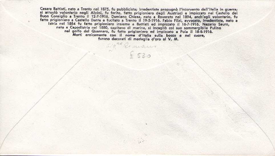 IT1032 - 03/11/1966 - 1v - 50 anniversario della morte di C. Battisti , D. Chiesa , F. Filzi e N. Sauro 40 
