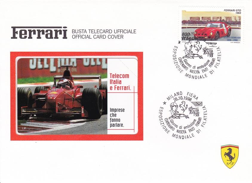 IT2413 - BF21 - 26/10/1998 - Blocco Foglietto - Esposizione mondiale di filatelia a MIlano, 6 emissi.: Giornata della Ferrari