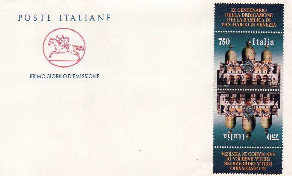 IT2161 - 08/10/1994 - MFx20 - 9 centenario della dedicazione della basilica di San Marco 750 L. 