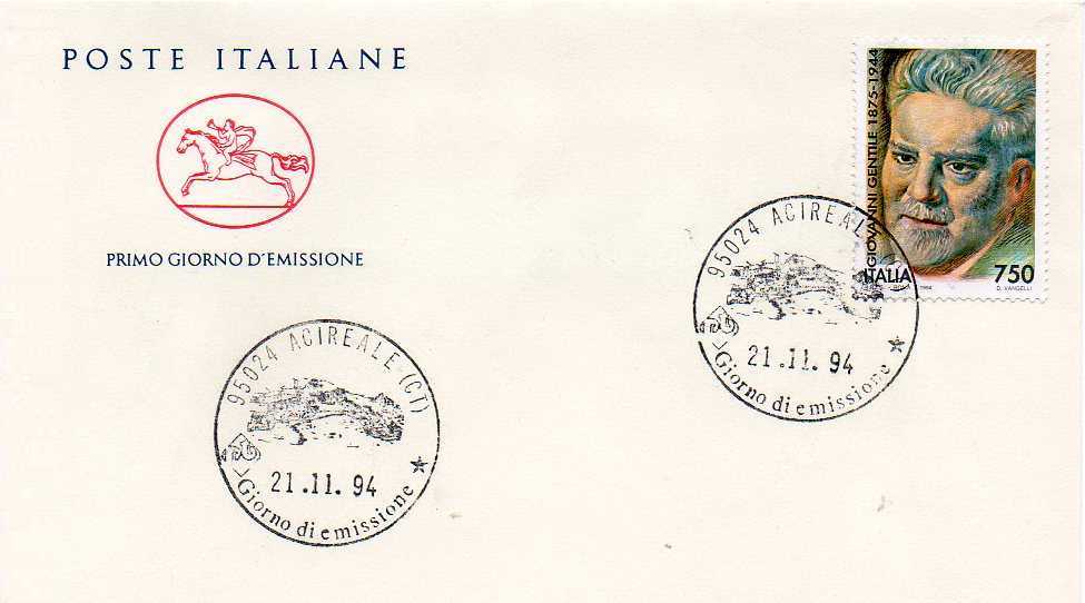 IT2169 - 21/11/1994 - 1v - 50 anniversario della morte di Giovanni Gentile