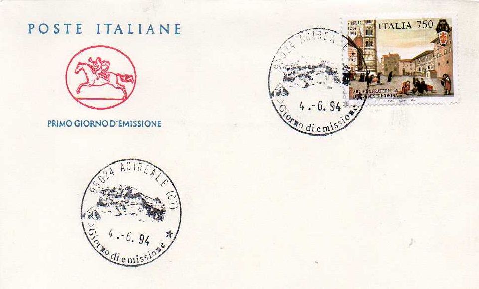 IT2149 - 04/06/1994 - 1v - 750 anniversario Arciconfraternita della misericordia di Firenze