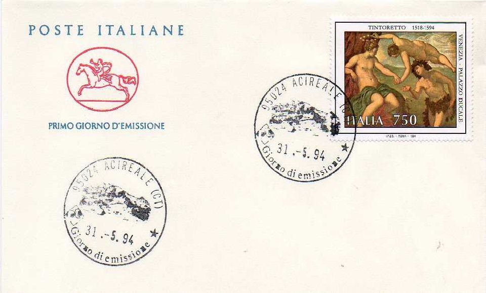 IT2148 - 31/05/1994 - 1v - Patrimonio Artistico Italiano 13 emiss.: 4 centenario della morte di Jacopo Robusti, detto il Tintoretto