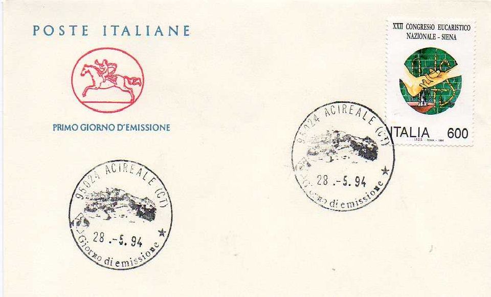 IT2147 - 28/05/1994 - 1v - 22 congresso eucaristico nazionale, a Siena - Lavanda dei piedi