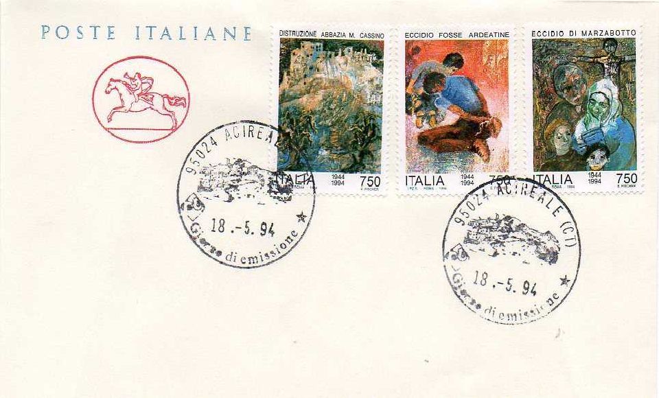 IT2144 - 18/05/1994 - 3v - Avvenimenti storici della II guerra mondiale - 2 emissione