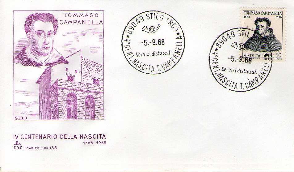 IT1094 - 05/09/1968 - 1v - 4 centenario della nascita di Tommaso Campanella  50