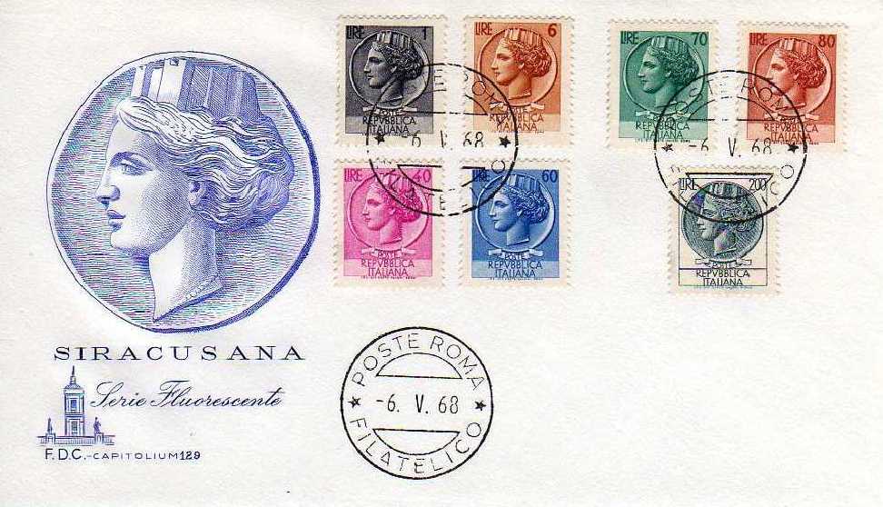 IT1082 - 11/03/1968 - 2v - Siracusana fluorescente - Serie Ordinaria