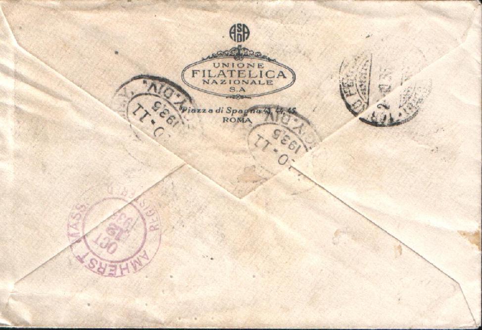 IT0384 - 01/10/1935 - 4v - 1 Salone Aeronautico Internazionale