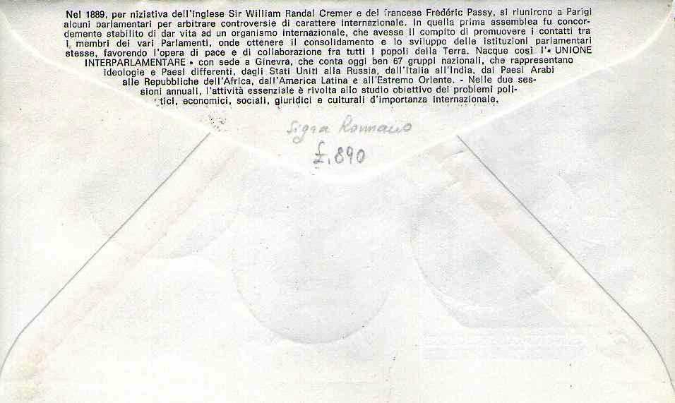 IT1182 - 21/09/1972 - 2v - 60 conferenza dell Unione Interparlamentare
