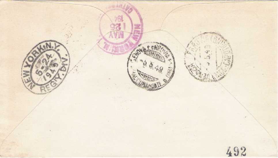 IT0599 - 02/05/1949 - 1v - 75 anniversario dellU.P.U. - Mezzi di trasporto e due emisferi 50 .