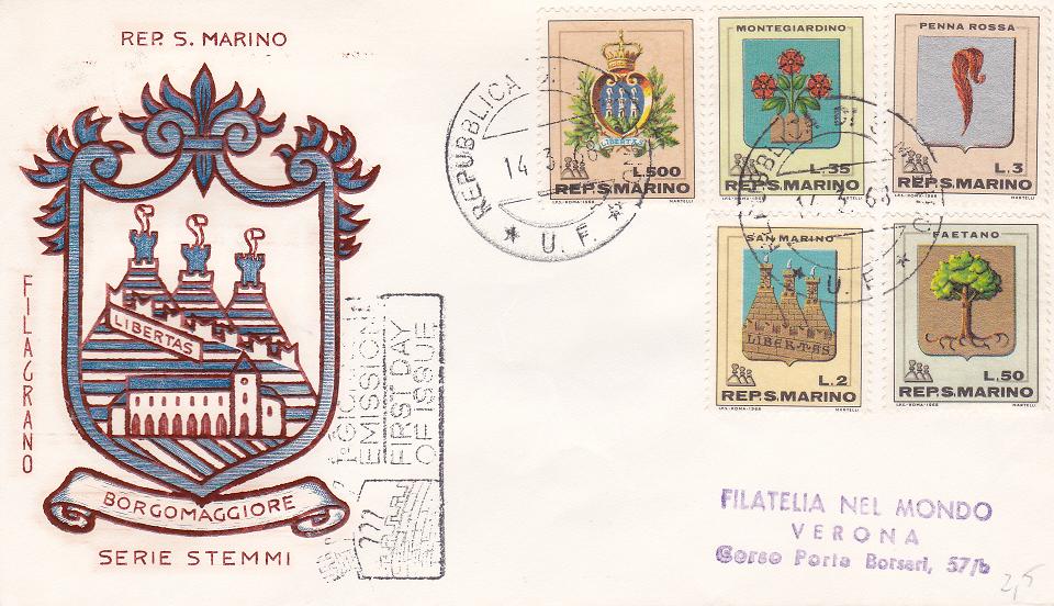 RSM 1968 - 755 S141 Serie cpl. 10 val. - Stemmi