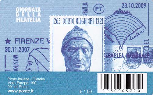 IT3338 - 18/11/2011 - CAB1433 - 1v - Giornata della filatelia 25s - Dante Alighieri