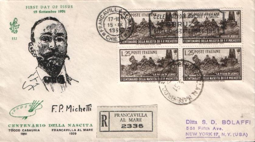 IT0671 - 15/09/1951 - 1v - Centenario della nascita di Francesco Paolo Michetti - La figlia di Jorio,  25