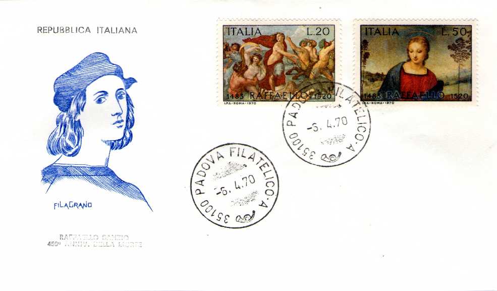 IT1118 - 06/04/1970 - 2v - 450 anniversario della morte di Raffaello Sanzio