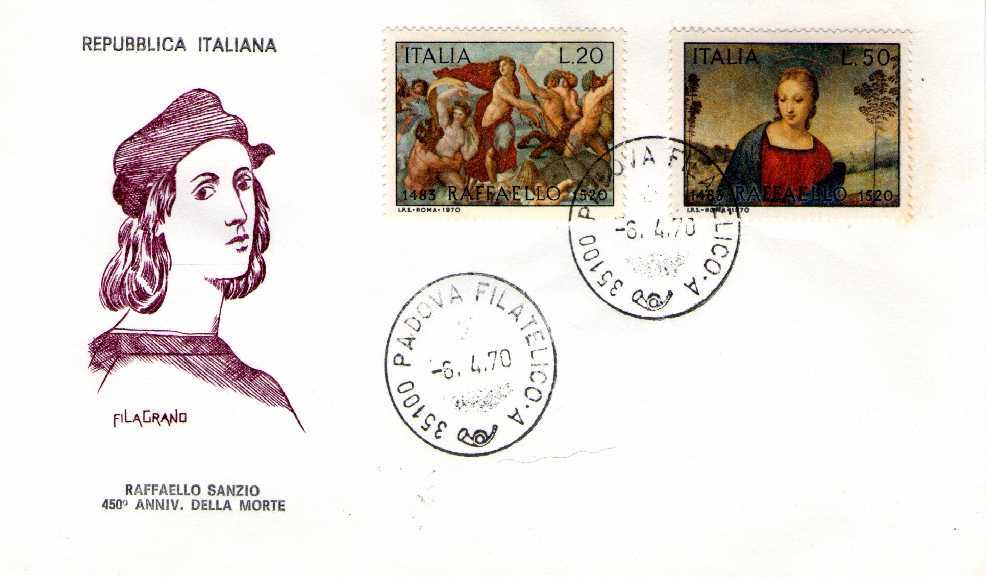 IT1118 - 06/04/1970 - 2v - 450 anniversario della morte di Raffaello Sanzio