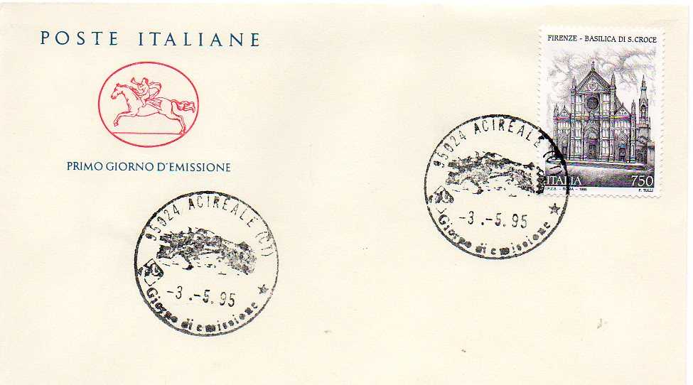 IT2195 - 03/05/1995 - 1v - Patrimonio Artistico e Culturale italiano - 17 emiss.: Basilica di santa Croce, a Firenze