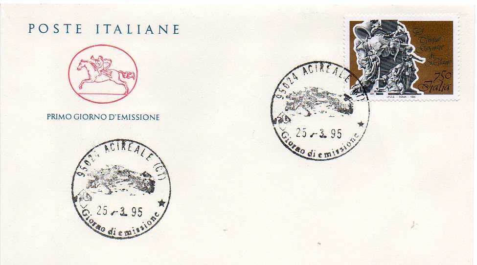 IT2180 - 25/03/1995 - 1v - Cinque giornate di Milano - Monumento dei caduti 