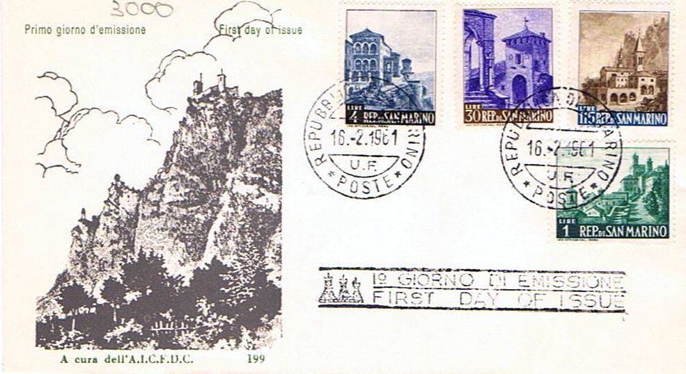 RSM 1961 - 551 S111 Serie cpl. 4 val. - Vedute di San Marino