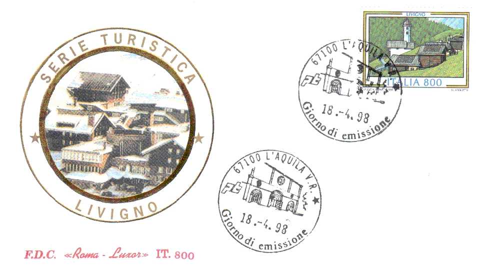 IT2375 - 18/04/1998 - 4v - Propaganda turistica 25 emiss.: Elba ; Livigno ; Marino ; Otranto