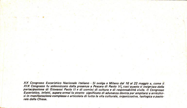 IT1650 - 14/05/1983 - 1v - 20 Congresso Eucaristico nazionale