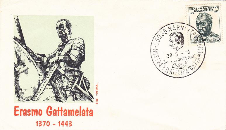 IT1124 - 30/05/1970 - 1v - 6 centenario della nascita di Erasmo da Narni, detto il Gattamelata 50 