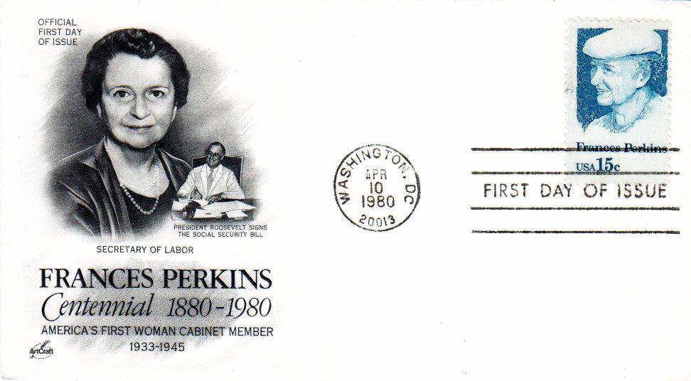US1821 - A1208 - 04/10/1980 - 15c Frances Perkins - Washington, DC: 20013