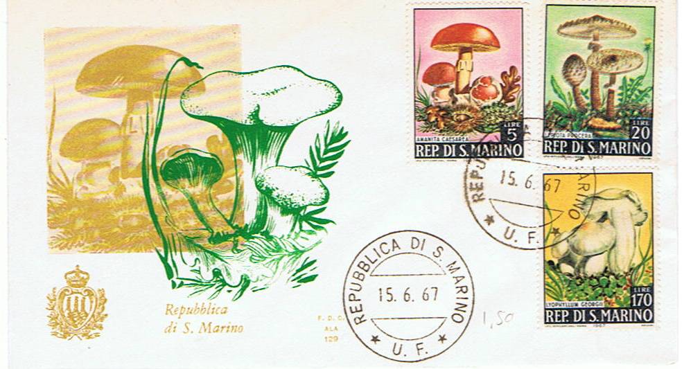 RSM0743 - 15/06/1967 - 6v -  Funghi