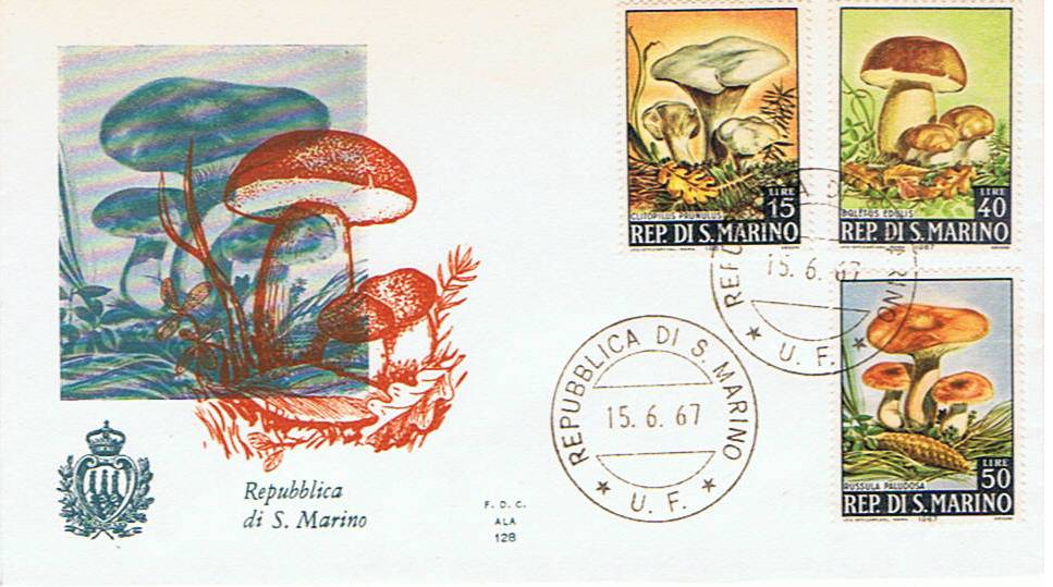 RSM0743 - 15/06/1967 - 6v -  Funghi