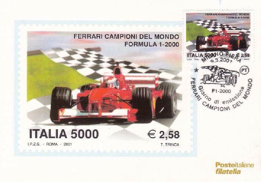 IT2561 - BF31 - 09/03/2001 - 1v - Blocco Foglietto - Ferrari campione del mondo di Formula 1