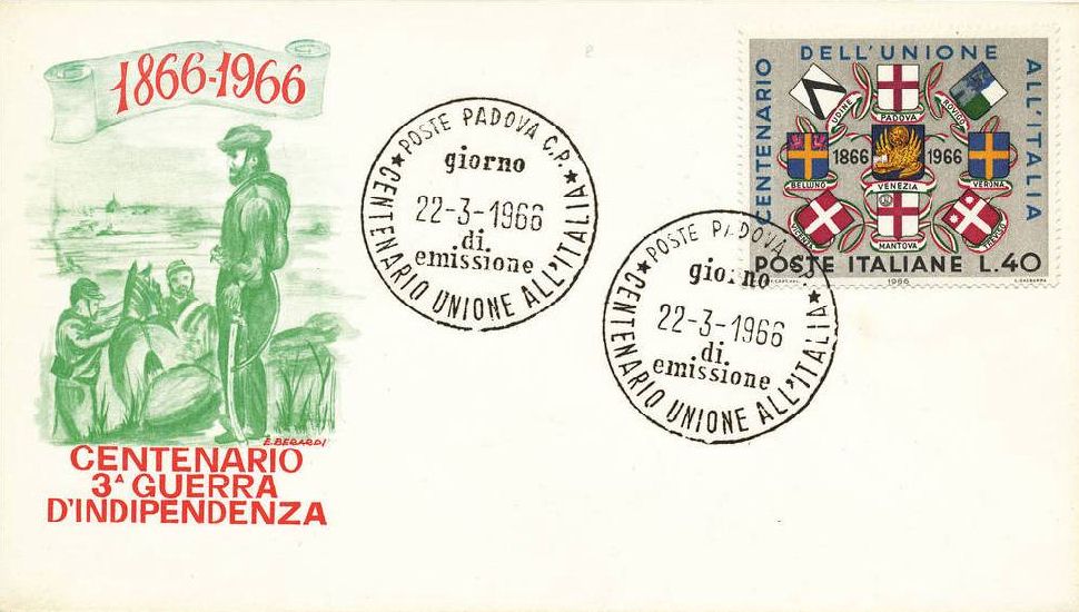 IT1019 - 22/03/1966 - 1v - Centenario dell unione del Veneto e del mantovano all´Italia 40 