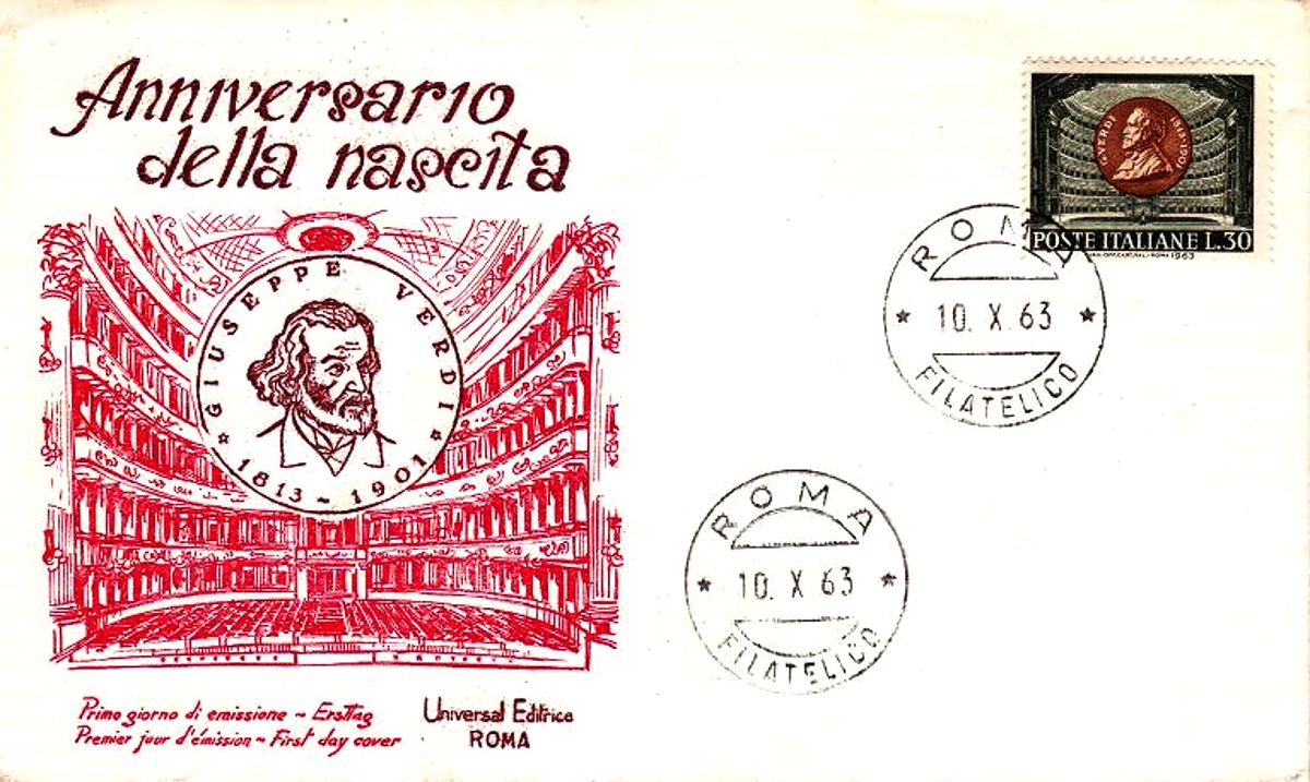 IT0971 - 10/10/1963 - 1v - 150 anniversario della nascita di Giuseppe Verdi 30 